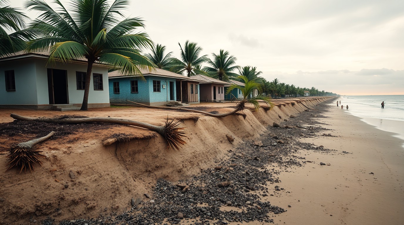 Erosión costera en Tabasco: casas junto al mar en Paraíso