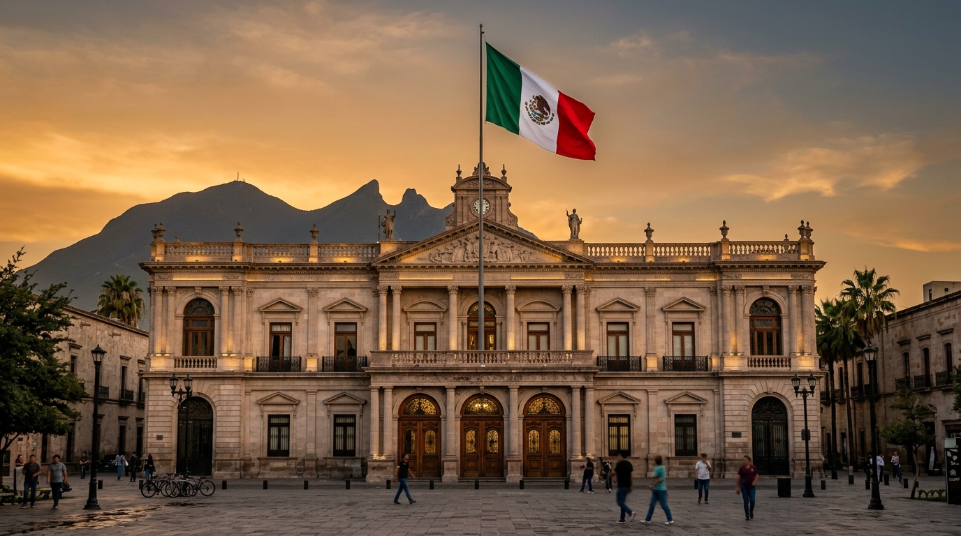 Fachada del palacio de gobierno estatal, sede de la gubernatura Nuevo León 2027